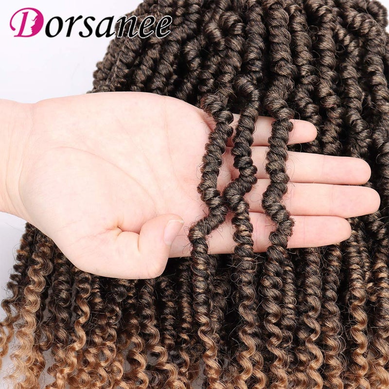 Dorsanee Bomb Twist Crochet Hair 10 Inch 6 Packs Mini Passion Twist Crochet Hair for Black Women Pre-looped Spring Twist Crochet Braids Nubian Twist Synthetic Hair Extension (T27#) - Image 5